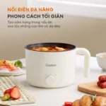 Nồi điện đa năng Gaabor GR-N15A lẩu điện 1.5L chống dính công suất 600W ăn mì nấu lẩu kèm xửng hấp - Ảnh 5