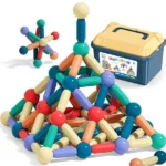 Bộ Xếp Hình Nam Châm 72 Chi Tiết Có Hộp Cất Gọn - Đồ Chơi Xếp Hình Từ Tính Thông Minh An Toàn Cho Bé