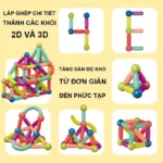 Bộ Xếp Hình Nam Châm 72 Chi Tiết Có Hộp Cất Gọn - Đồ Chơi Xếp Hình Từ Tính Thông Minh An Toàn Cho Bé - Ảnh 3