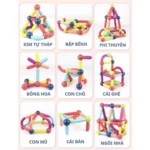 Bộ Xếp Hình Nam Châm 72 Chi Tiết Có Hộp Cất Gọn - Đồ Chơi Xếp Hình Từ Tính Thông Minh An Toàn Cho Bé - Ảnh 4