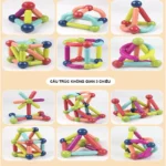 Bộ Xếp Hình Nam Châm 72 Chi Tiết Có Hộp Cất Gọn - Đồ Chơi Xếp Hình Từ Tính Thông Minh An Toàn Cho Bé - Ảnh 5