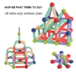 Bộ Xếp Hình Nam Châm 72 Chi Tiết Có Hộp Cất Gọn - Đồ Chơi Xếp Hình Từ Tính Thông Minh An Toàn Cho Bé - Ảnh 7